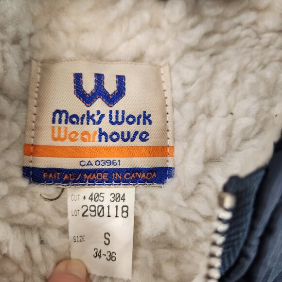 Vintage Marks Work Wearhouse Puffer Sherpa Vest Mens Small NWOT - Picture 8 of 9